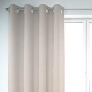 Тепловая штора блэкаут светло-серая 245см или WL от SCHÖNER LEBEN. Подвеска дымчатая петлевая лента Schöner-Leben, бежевый