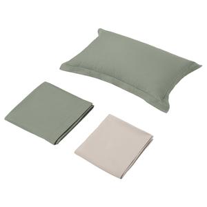 Комплект постельного белья из 3 предметов IKEA LAPPRÖR, 150x200 см, зеленый/бежевый