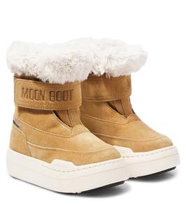 Зимние ботинки Junior Park Strap из замши Moon Boot Kids, песочный
