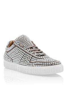 CRYSTAL NOTORIOUS LO-TOP с кристаллами Philipp Plein, цвет Taupe