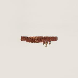 Кожаный ремень MIU MIU, коричневый