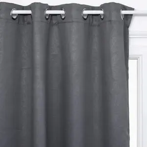 Плотная штора "Листья" - темно-серый - 140х260 см - Atmosphera créateur d'interieur ATMOSPHERA CREATEUR D’INTERIEUR