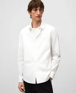 Мужская рубашка с длинным рукавом, приталенная Adolfo Dominguez, белый