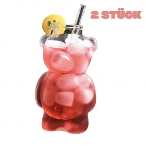 Набор из 2 бокалов для коктейлей и кофе со льдом. Милые и оригинальные стаканы для кофе, чая и молочных коктейлей. Кухонные. HomeGalaxy