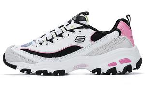 Кроссовки женские Chunky с низким верхом, белые/черные/розовые Skechers