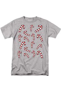 Футболка унисекс для взрослых с изображением рождественской конфеты Candy Cane Crew Gildan, цвет athletic heather