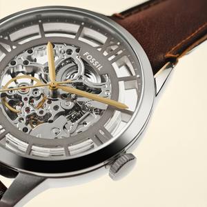 Мужские аналоговые часы Fossil ME3270 с кожаным ремешком