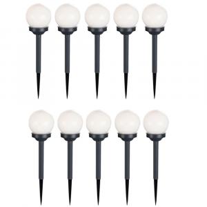 Globo Lighting Уличный светодиодный светильник на солнечных батареях, сферический, белый, комплект из 10 штук