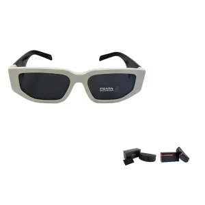 PRADA Ацетатные солнцезащитные очки нестандартной формы унисекс белые, White