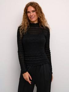 Футболка Becca Mesh с длинными рукавами KAFFE, Deep Black