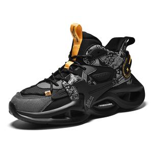 TONYBEAR Износостойкие массивные кроссовки мужские высокие черные, цвет Black