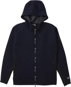 Мужская толстовка Champion с длинными рукавами WRAP-AIR, водоотталкивающим логотипом и застежкой-молнией TECH WEAVE 3LS (C3-YG101) для игры в гольф, темно-синий