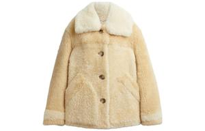 COACH Furs Women's Khaki Lapel Moderate
