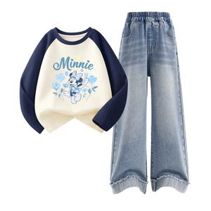 Детская повседневная спортивная одежда Disney, светло-голубой