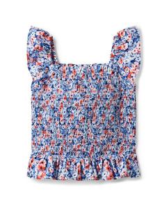 Топ со сборками Janie and Jack с цветочным принтом, мультиколор