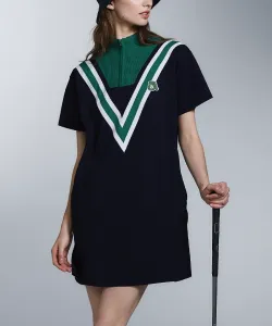 Платье в рубчик в университетском стиле Archivio, цвет Navy (060)