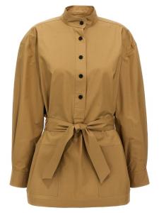 Хлопковая туника SAINT LAURENT, бежевый