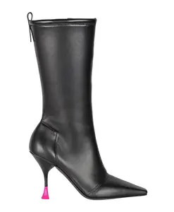Кожаные сапоги на рельефном каблуке 3Juin, черный
