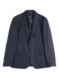 Классический пиджак в полоску на двух пуговицах Fay, синий