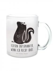 Кружка с изображением сидящего и говорящего скунса из прозрачного материала Mr. & Mrs. Panda