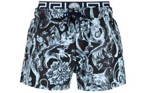 Барокко Трафаретные Хлопковые Шорты VERSACE, Синие