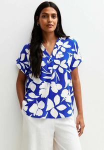 Блуза New Look BRIGHT FLORAL V-NECK, Blue Pattern/Blue