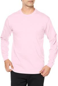 Футболка с длинным рукавом из ультрахлопка плотностью 6,0 унций, 2400 Gildan, светло-розовый