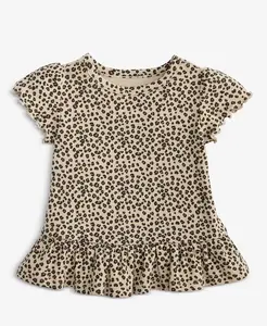 Детская футболка с коротким рукавом и леопардовым принтом Mix and Match First Impressions, загар/бежевый