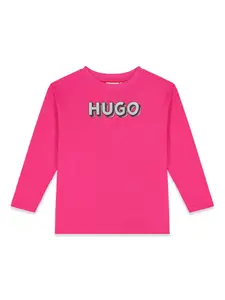 Футболка с логотипом HUGO KIDS, розовый