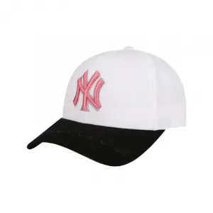 Бейсболка Unisex, акрил MLB, белый, черный, розовый logo