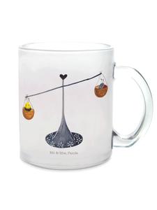 Прозрачная кружка со знаком зодиака Весы, без слов Mr. & Mrs. Panda