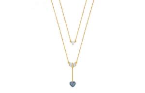 Хорошее искусственное хрустальное ожерелье для женщин Swarovski, синий