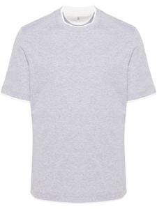 Brunello Cucinelli многослойная футболка, серый