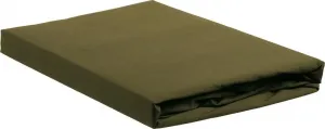 Простыня на резинке хлопковая однотонная HL OliveGreen 200x210/220 зеленая Ambiante