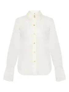 Блуза из шелковой органзы Elisabetta Franchi, нейтральный