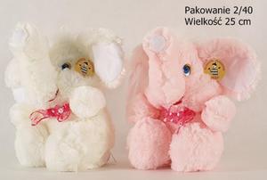 Плюшевый слон с бантиком, глубина 25 см, глубина Inna marka