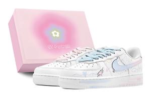 Кроссовки Nike Air Force 1 Skateboarding Shoes Women's Low-top Pink, голубой