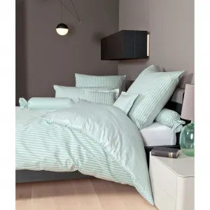 Двустороннее постельное белье Janine «модернклассик 3912, 100% хлопок», (2 шт.), на молнии, дизайн в полоску, цвет jade