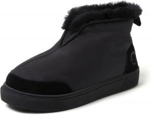 Зимние ботинки Dearfoams для женщин Fireside из нейлона с австралийской шерстяной подкладкой, водоотталкивающие, для после зимних прогулок, Black