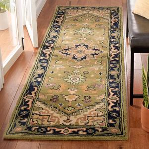Ковер-дорожка SAFAVIEH, 69 x 244 см, Heritage Collection, Green & Light Brown, ручной работы, традиционный восточный, шерстяной, идеален для помещений с высокой проходимостью в гостиной, спальне (HG625Y)
