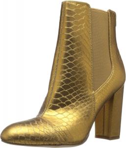 Сапоги-казаки Sam Edelman, Gold Snake Print Leather