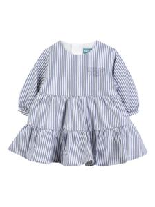 Полосатое многоярусное платье Kenzo Kids, синий