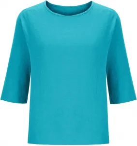 Женская блузка из льна и хлопка Plus Size с круглым вырезом