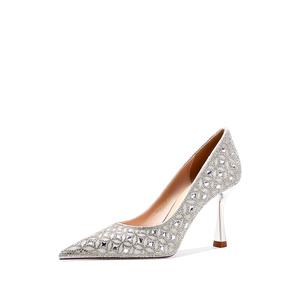 Женские туфли на тонком каблуке и высоком каблуке B+AB, Silver 7.5Cm