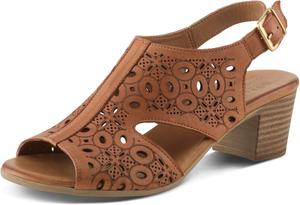 Женские кожаные сандалии Spring Step Kovach - удобные сандалии на пряжке для женщин, Camel