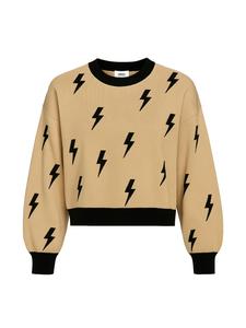 Стильный свободный клетчатый свитер с круглым вырезом черного цвета. Noisy may