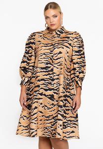 Платье-рубашка LONG SLEEVE ANIMAL PRINT YOEK, белый