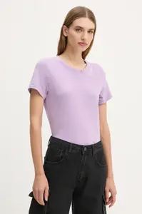 Хлопковая футболка G-Star Raw, фиолетовый