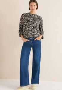 Блуза Cecil MIT SMOCK-AUSSCHNITT, Grün/Dark Brown