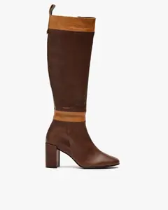 Женские кожаные двухцветные ботинки на каблуке Pedro Miralles